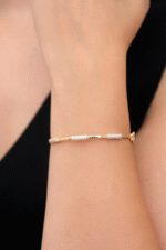 14 Ayar Altın Taşlı Spor Kelepçe 610