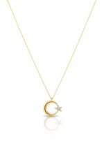 14 Ayar Altın Ay Yıldızlı Kolye 809