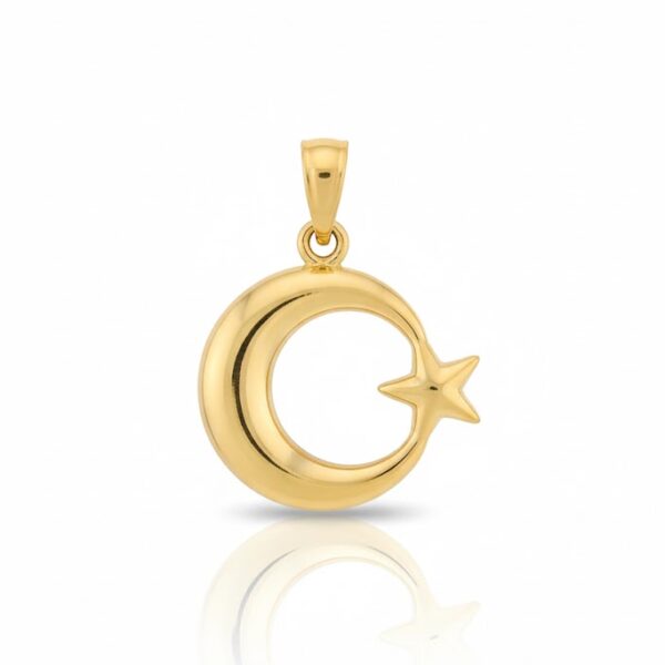 14 Ayar Altın  Ay Yıldızlı Kolye Ucu 507