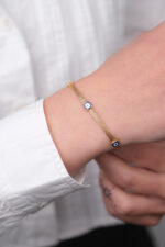 14 Ayar Altın Nazar Boncuklu Göz Bileklik 1063