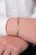 14 Ayar Altın Nazar Boncuklu Göz Bileklik 1063 - Görsel 3