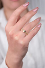 14 Ayar Altın Mini Dorikalı Yüzük 556 - Görsel 3