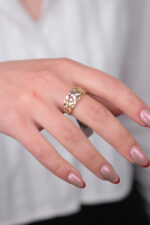 14 Ayar Altın Çiçek Desenli Yüzük 661 - Görsel 3