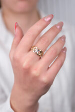 14 Ayar Altın Çiçek Desenli Yüzük 661 - Görsel 4