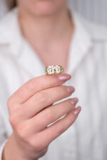 14 Ayar Altın Çiçek Desenli Yüzük 661 - Görsel 6