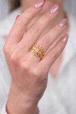 14 Ayar Altın Fantezi Desenli Yüzük 659 - Görsel 4