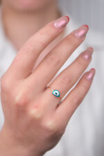 14 Ayar Altın Minimal Göz Hediyelik Yüzük 1017 - Görsel 3