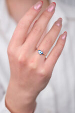 14 Ayar Altın Minimal Göz Hediyelik Yüzük 1016 - Görsel 3