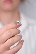 14 Ayar Altın Minimal Göz Hediyelik Yüzük 1016 - Görsel 5