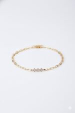 14 Ayar Altın Minimal Taşlı Üçgen Şekilli Bileklik 1071