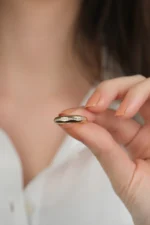 14 Ayar Altın Ortası Sıralı Taşlı Yüzük 518 - Görsel 5