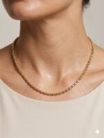 14 Ayar Altın Küp Dorikalı Zincir Kolye 966 - Görsel 3